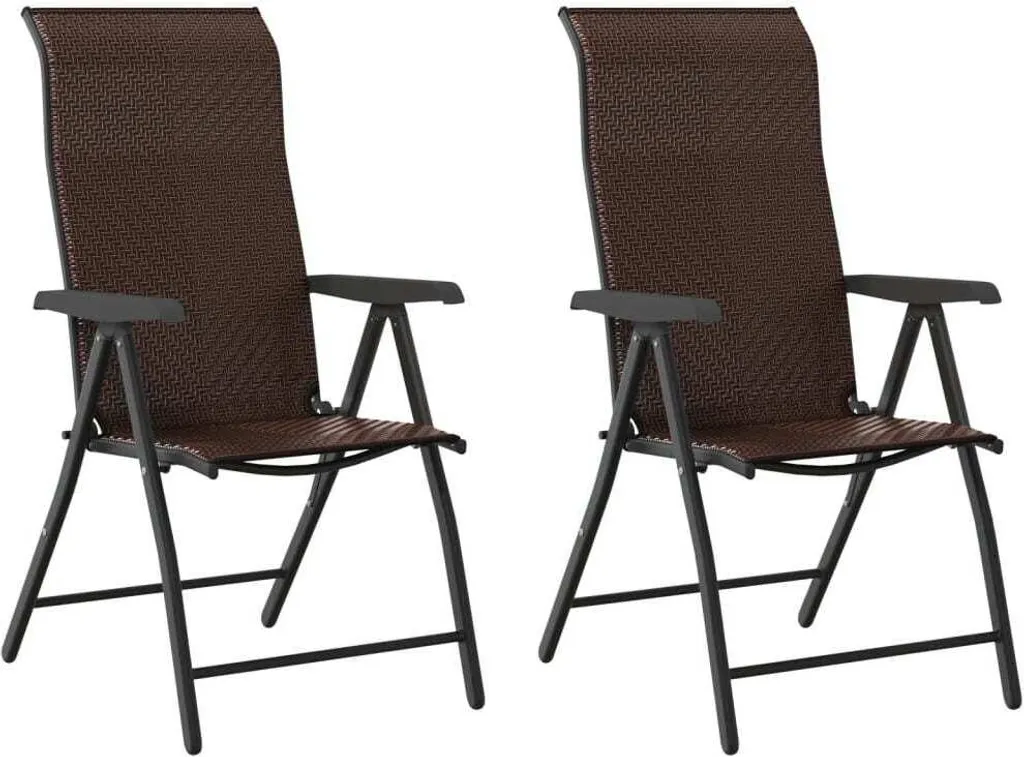Chaises de Balcon Pliables vidaXL 2 pcs en Polyrotin pour Petit Espace