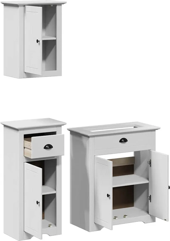 Aménagez votre salle de bains avec l'ensemble 3 pièces BODO blanc bois