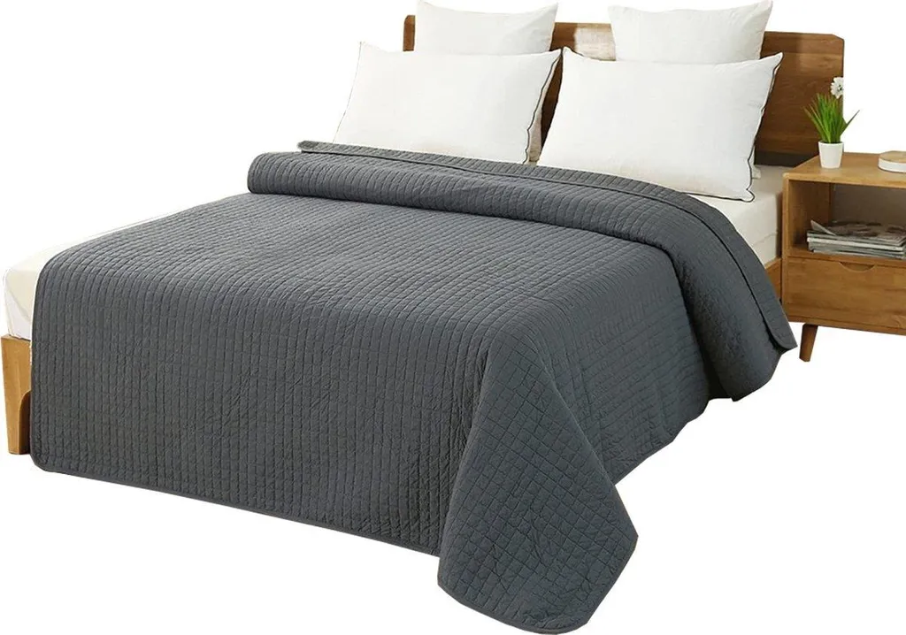 Copriletto Grigio 240x260 Poliestere Alta Resistenza | Black Friday