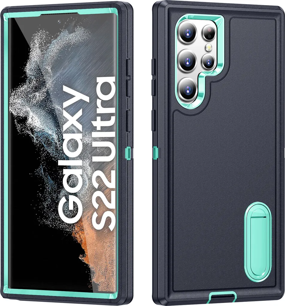 Custodia Protettiva Samsung S22 Ultra Blu con Supporto per Video