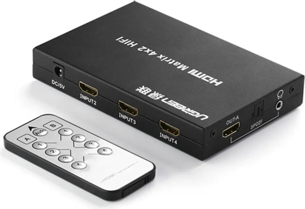Ugreen Splitter HDMI 4 Entrées 2 Sorties Switch 4K Full HD Noir