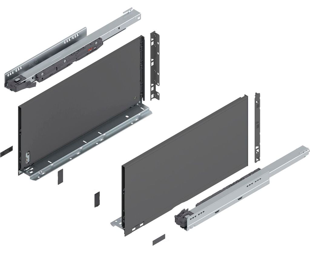 Blum Legrabox pure H F Schubladenschienen Set | 1 Paar, 40kg 500mm | Tip On Vollauszug, oriongrau