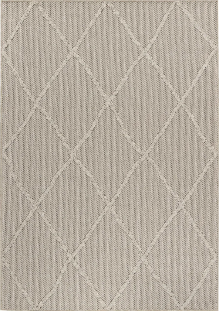 Tapis Beige 240x340cm Patara Baka Poils Ras Résistant UV et Pluie