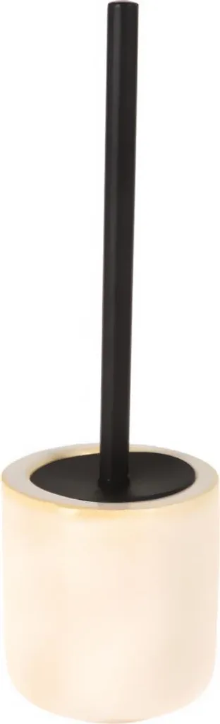 Balai brosse WC céramique beige Ø 11,5 cm pour décoration de salle de bain