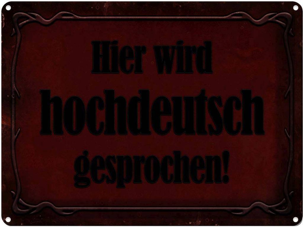 vianmo Blechschild 30x40 cm Hier Hochdeutsch gesprochen Produktbild 