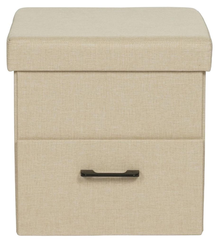 Pouf mit Stauraum Mobili Rebecca Strelitzia 40x40x40 PolyurethanMDF Holz Beige Modern