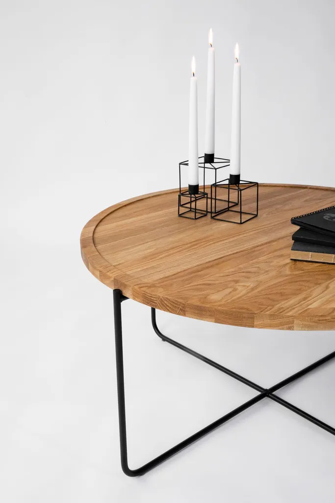Table Basse Albert 80 cm Chêne Naturel - Robuste et Facile à Entretenir - 3