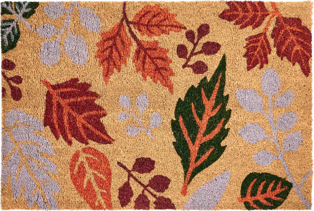 BELIANI Fußmatte Mehrfarbig Kokosfaser 40 x 60 cm Rechteckig Herbstmotiv Blätter mit Anti-Rutsch-Rückseite Indoor Innenbereich Fußabtreter