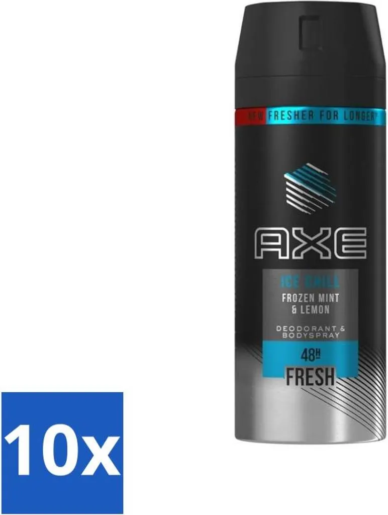 Offerta Shock Axe Ice Chill - 10 Deodoranti Spray 150ml Menta Limone