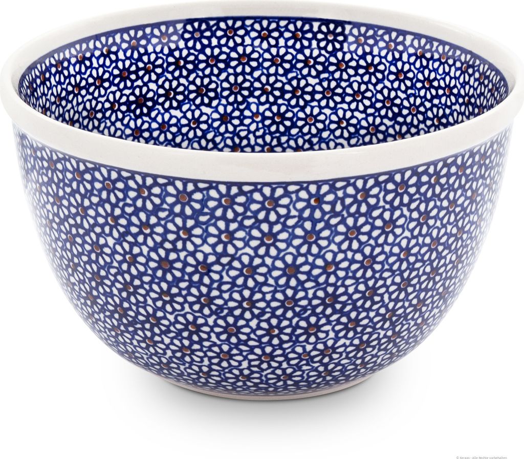 Original Bunzlauer Keramik 2,25 Liter Schüssel Schale Ø20,5 cm besonders hoher Rand Rührschüssel Salatschüssel Beilagenschüssel Obstschale [F...