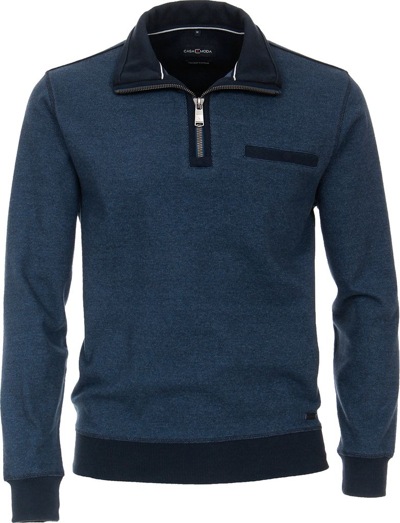 CasaModa Troyer-Sweatshirt blau melange große Größen