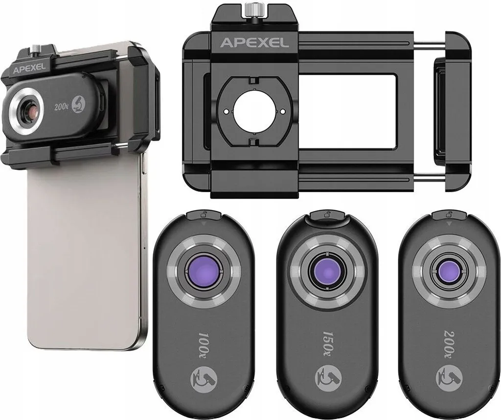 Lentille numérique Apexel APL-MS3IN1 microscope smartphone CPL x200