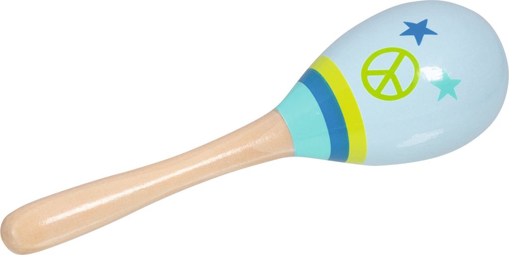 GOKI 61843 Maracas Peace - Buntes Rasselinstrument für Kinder ab 3 Jahren