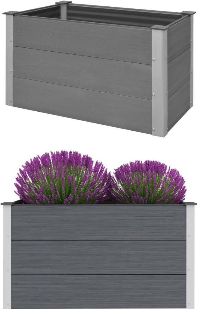 Garten-Hochbeet WPC 100 x 50 x 54 cm Grau