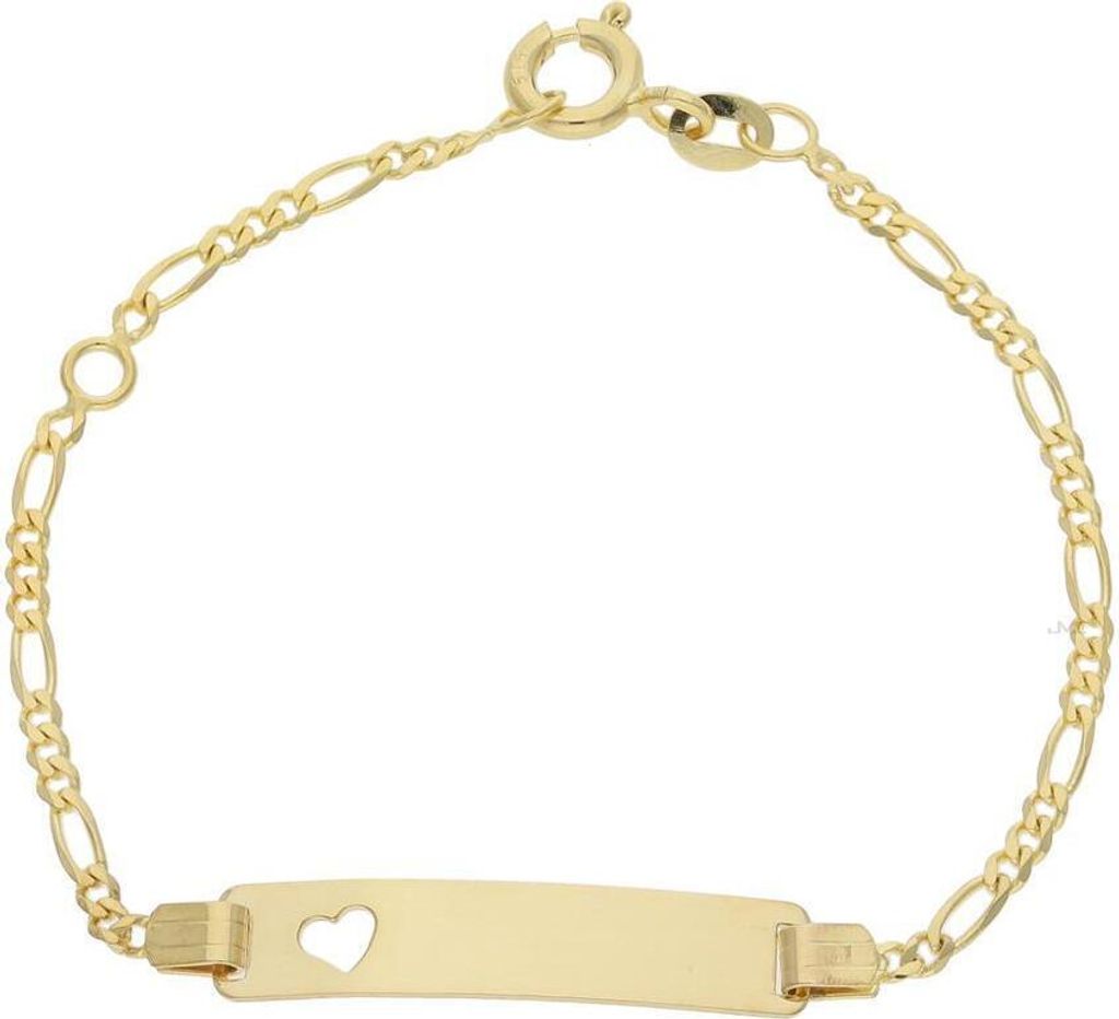 Gravur Armband Kinder mit Herz Gold 585 Juwelmalux JL48-03-0009 14 cm