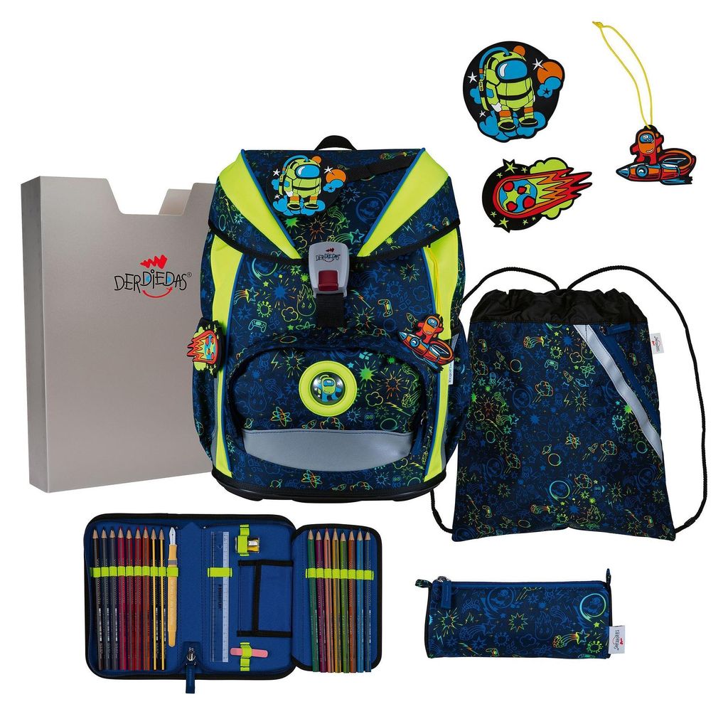 DerDieDas ErgoFlex Light Neon Crazy Schulranzenset 5-teilig Produktbild 