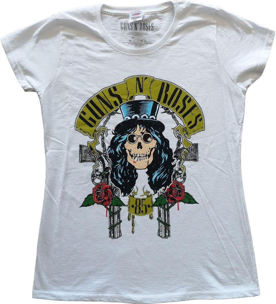 Guns N Roses - "Slash ́85" T-Shirt für Damen RO2924 (XL) (Weiß)