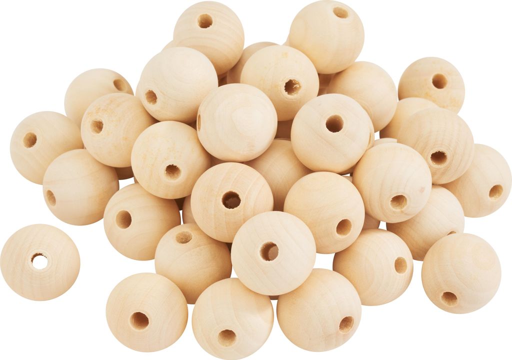 VBS XXL Holzkugeln durchgebohrt Ø 25 mm, 50 Stück Produktbild 