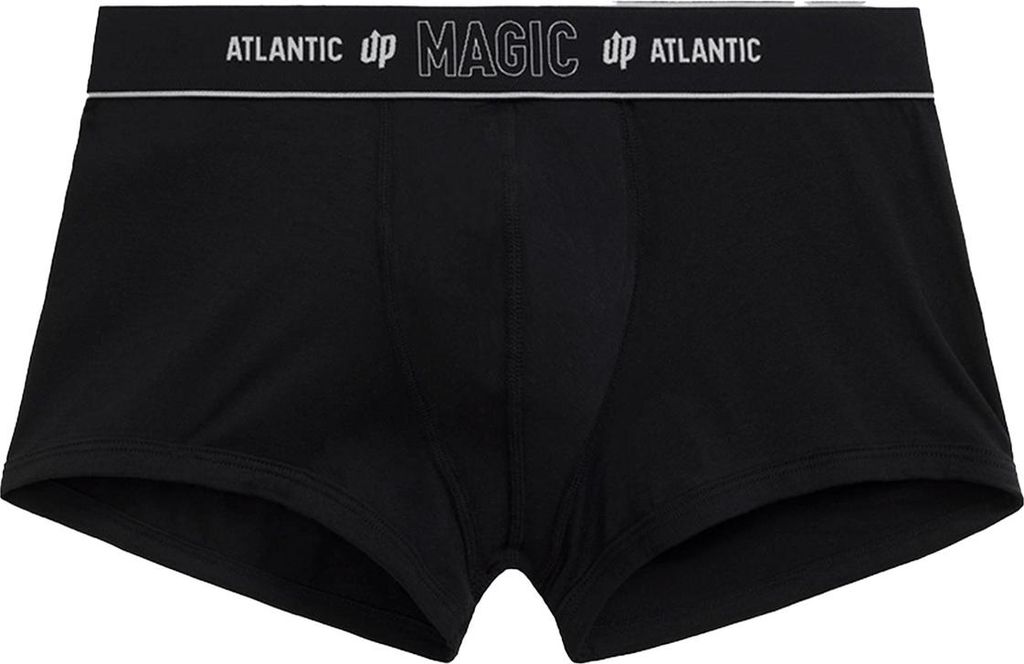 Atlantic Herren Boxershorts Magic Pocket - Bequeme Unterwäsche aus 95% Baumwolle, 5% Elasthan, Schwarz, Enganliegend, Ohne Muster, Ideal für Spor...