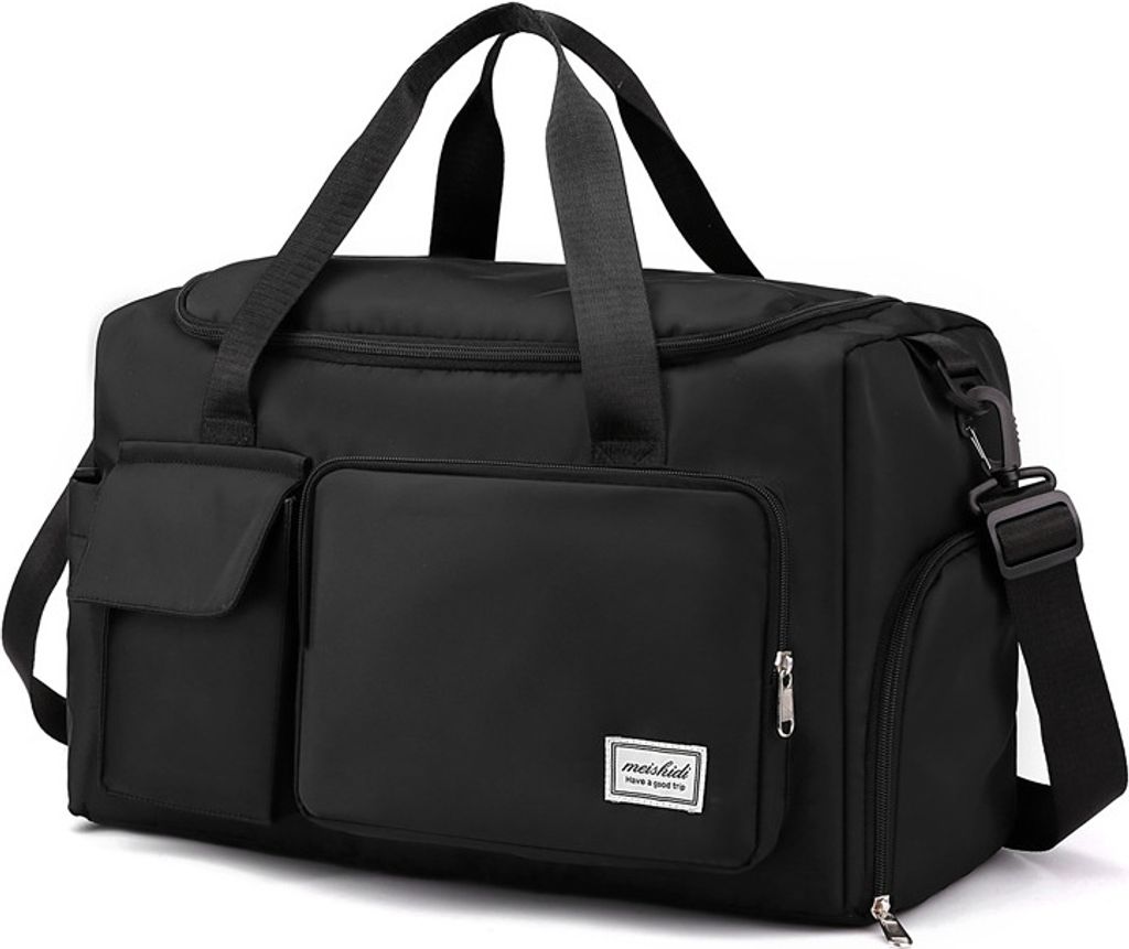 INF Reisetasche Sporttasche mit Schuh- und Nassklamottenfach wasserdicht Schwarz