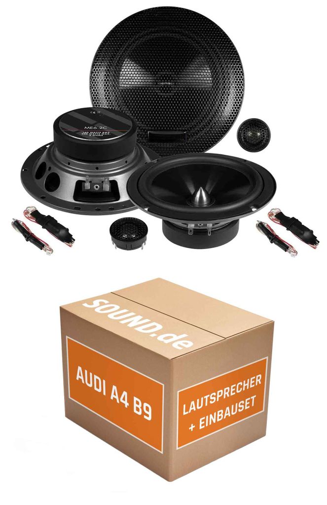 Lautsprecher Boxen Einbaupaket vorne Musway ME6.2C passend für Audi A4 B9 + Avant/Kombi | 2x Tief-Mitteltöner 2x Hochtöner