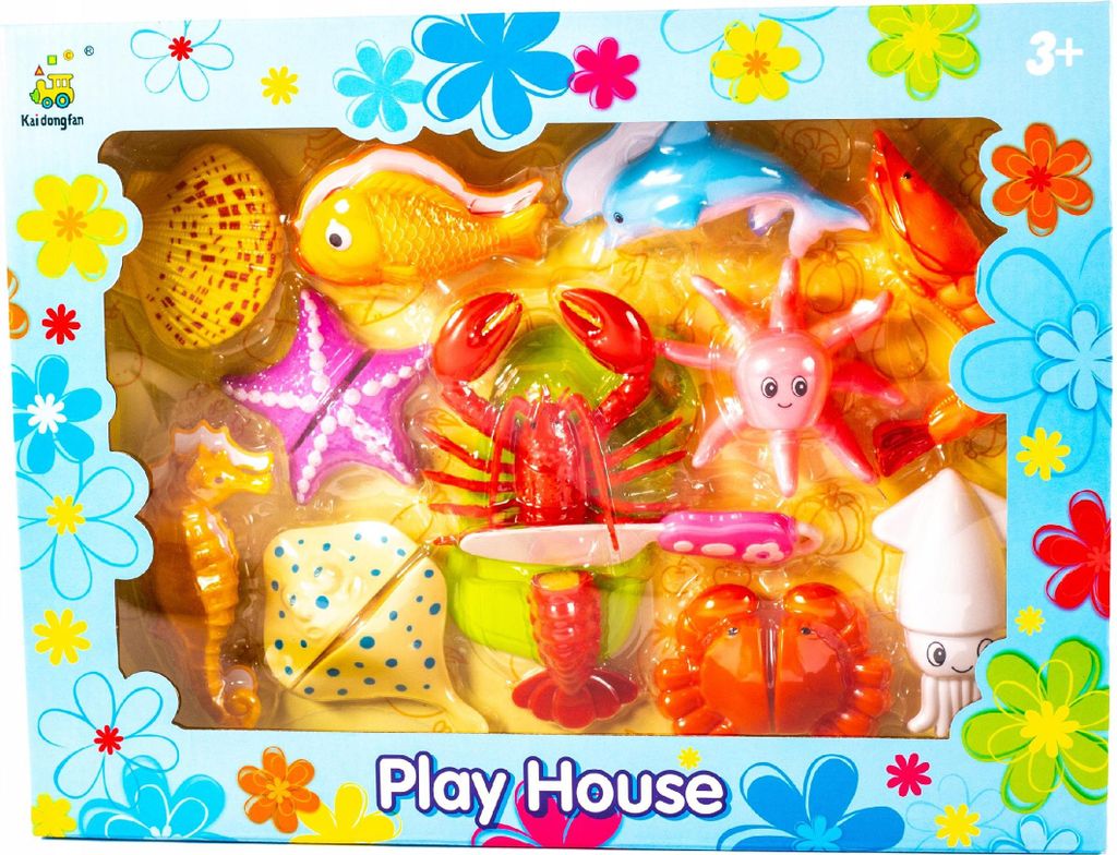 Sushi & Meeresfrüchte Schneideset Klettverschluss - Kinderküche Zubehör Spielzeugessen Groß