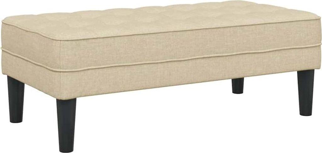 Bank mit Kissen Creme 113 x 57 x 39 cm Stoff