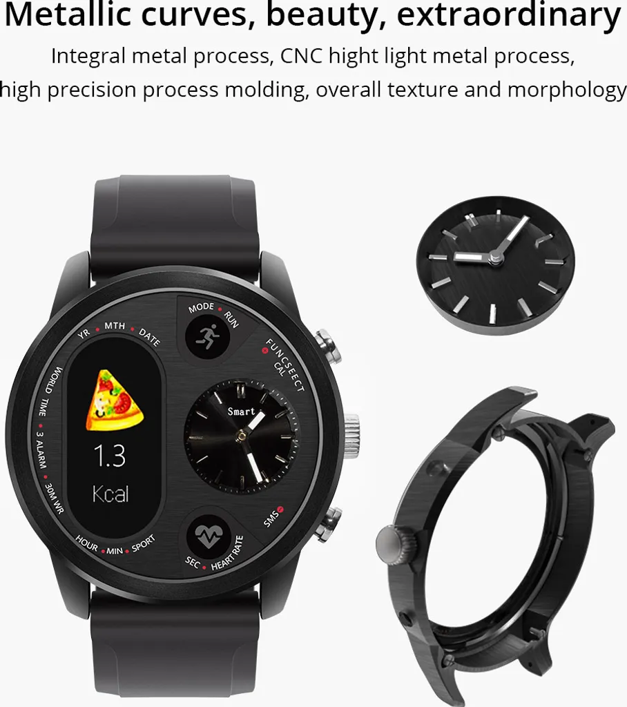 Fitness Activité Tracker Smartwatch Nero - 3