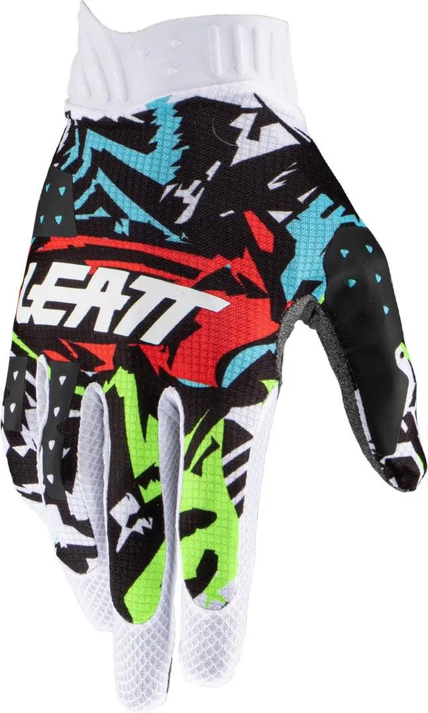 Gants cross Leatt 1.5 GripR Zebra paume MicronGrip Noir Rouge S