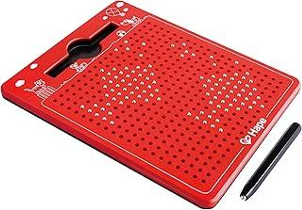 Hape Magnetische Zeichentafel - Rote Mini-Zeichentafel für Kinder, Kreatives Reise-Spielzeug zum Mitnehmen, Motorik- und Lernspielzeug, ab 3 Jahre...