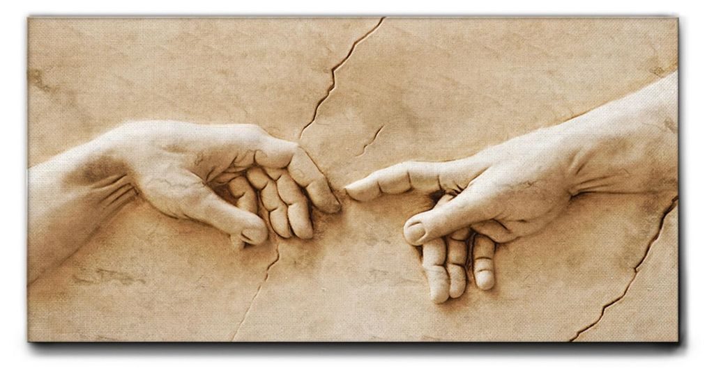 Giallobus - 21 - Die Hände der Schöpfung - Giallobus - 70L x 35B cm - Bild - Leinwand mit Standardrahmen