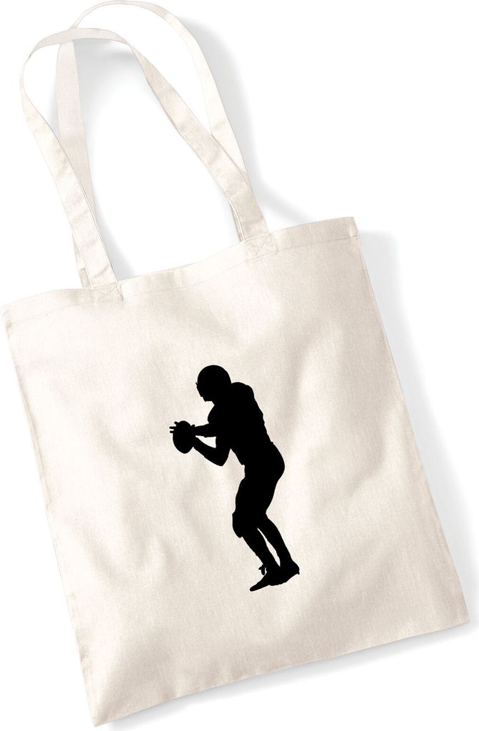 Huuraa Jutebeutel American Football Silhouette 10 Liter Natural Baumwolle Tasche Geschenkidee