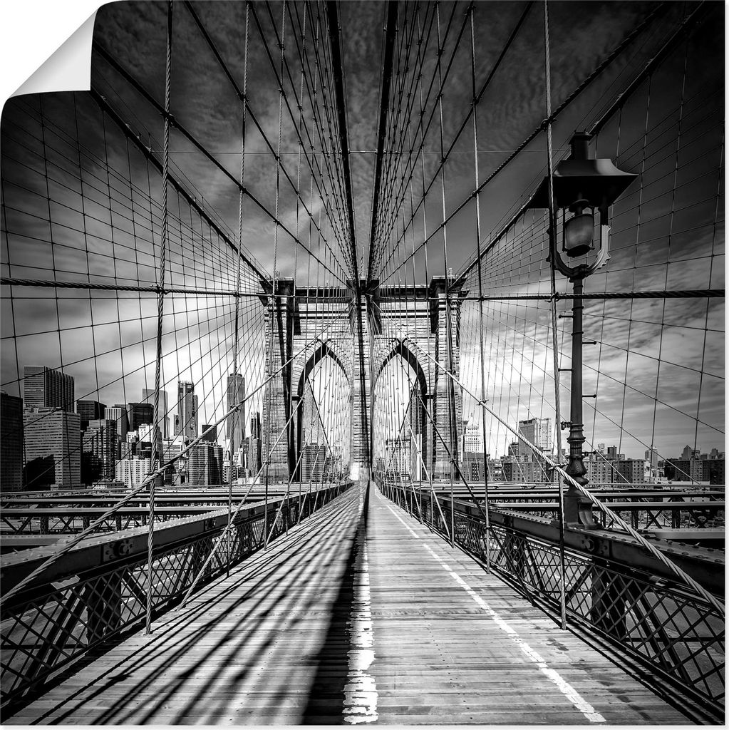 ARTland Poster New York City Brooklyn Bridge I Größe: 70x70 cm