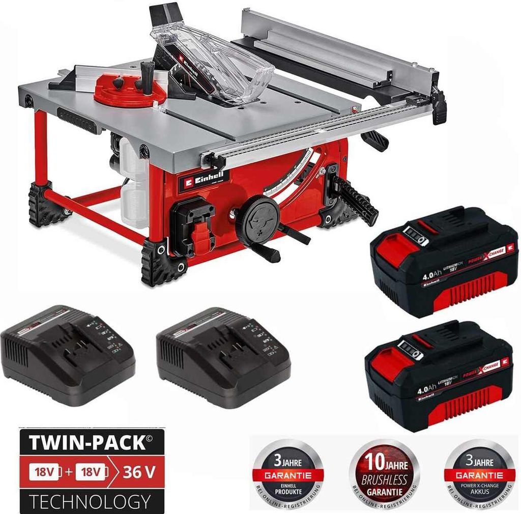Einhell Akku-Tischkreissäge TE-TS 36/210 Li-Mit Akkus 4.0 Produktbild 