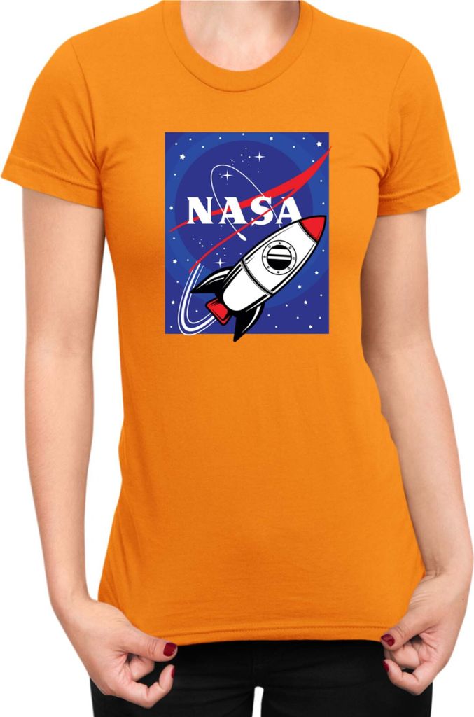 Damen T-Shirt Nasa Space Theme Nasa 009, Lady 2XL / Orange