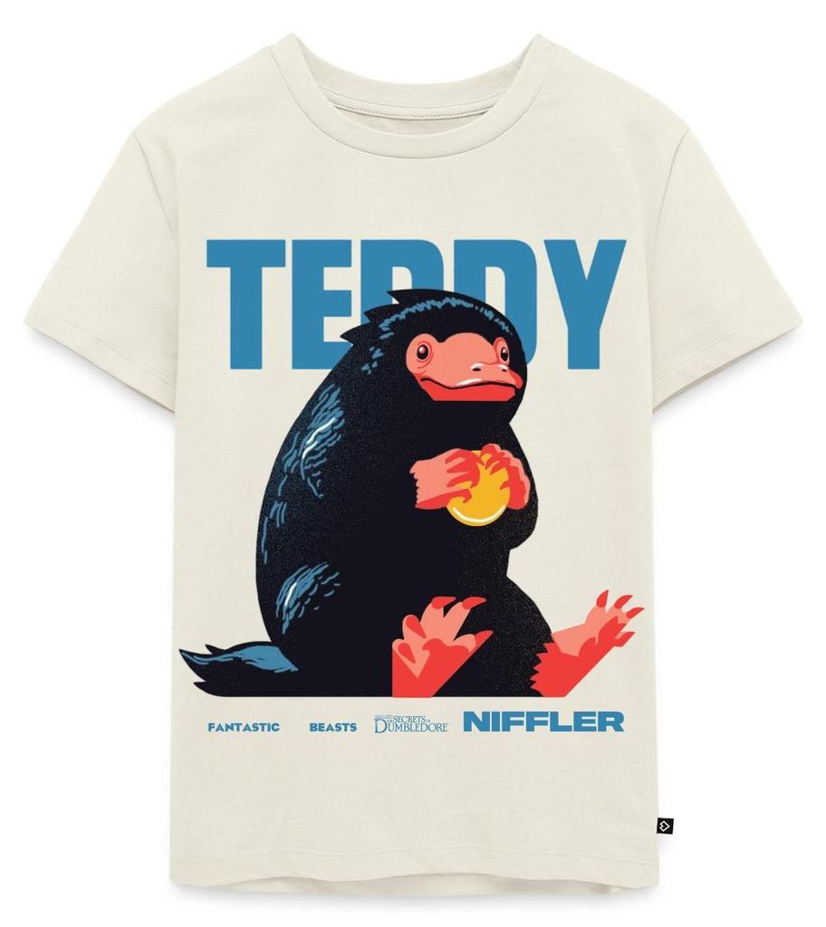 Spreadshirt Phantastische Tierwesen 3 Teddy Niffler Kinder Premium T-Shirt, 122/128 (6 Jahre), Naturweiß