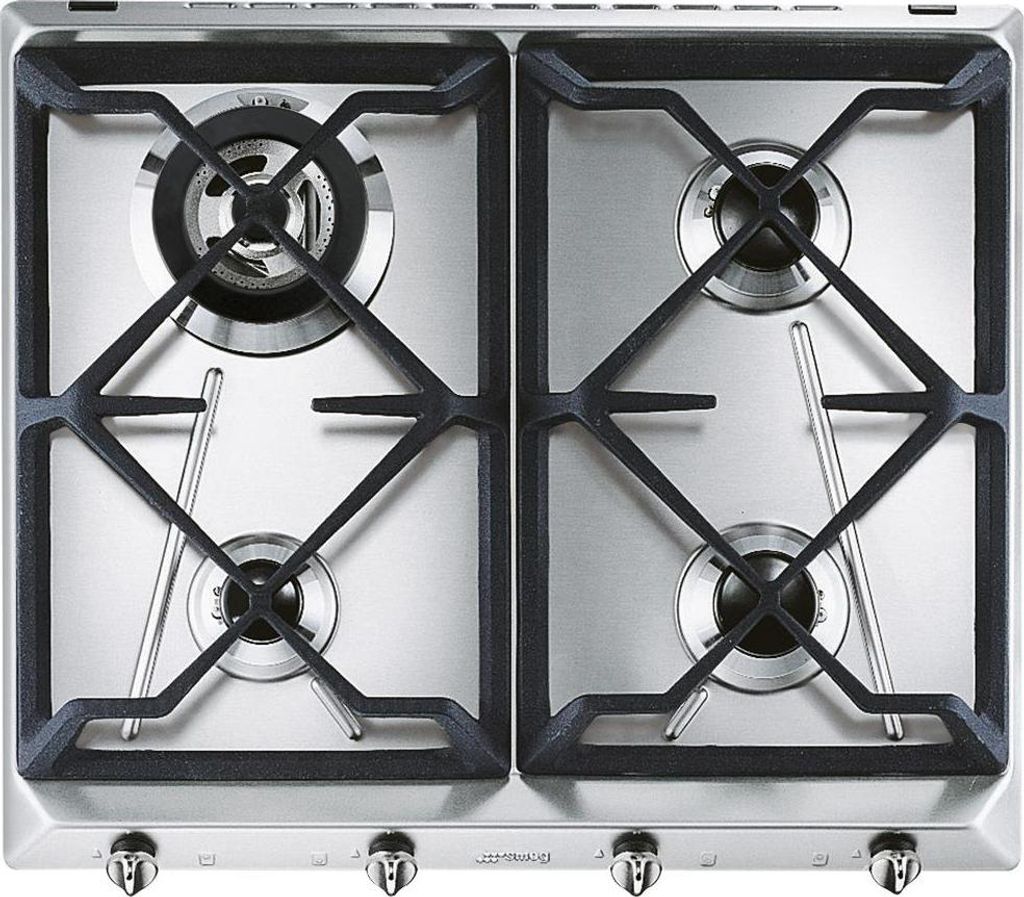 Smeg SRV564GH3 Piano Cottura Acciaio Da Incasso 60 cm Gas 4 Immagine del prodotto 