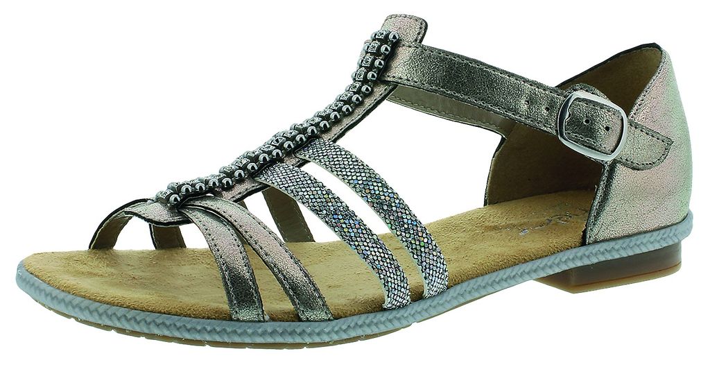 Rieker 62728-90 Schuhe Damen Sandalen Sandaletten , Größe:37 EU, Farbe:Silber