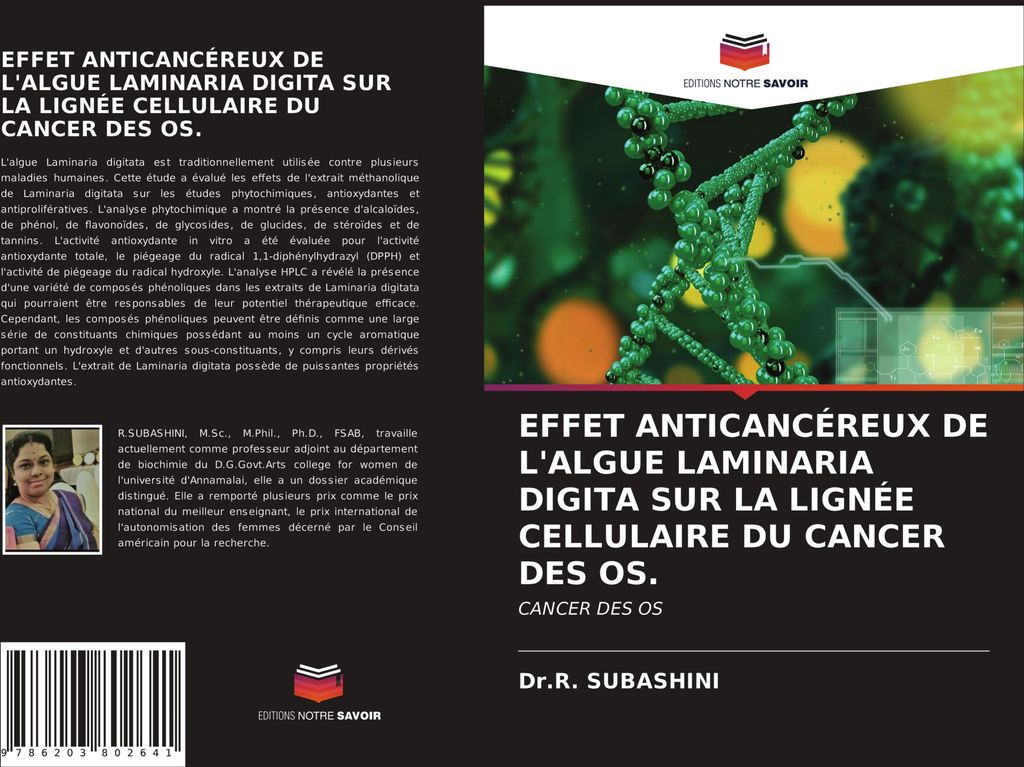 Effet Anticancéreux De L'algue Laminaria Digita Sur La Lignée Cellulaire Du Cancer Des Os.