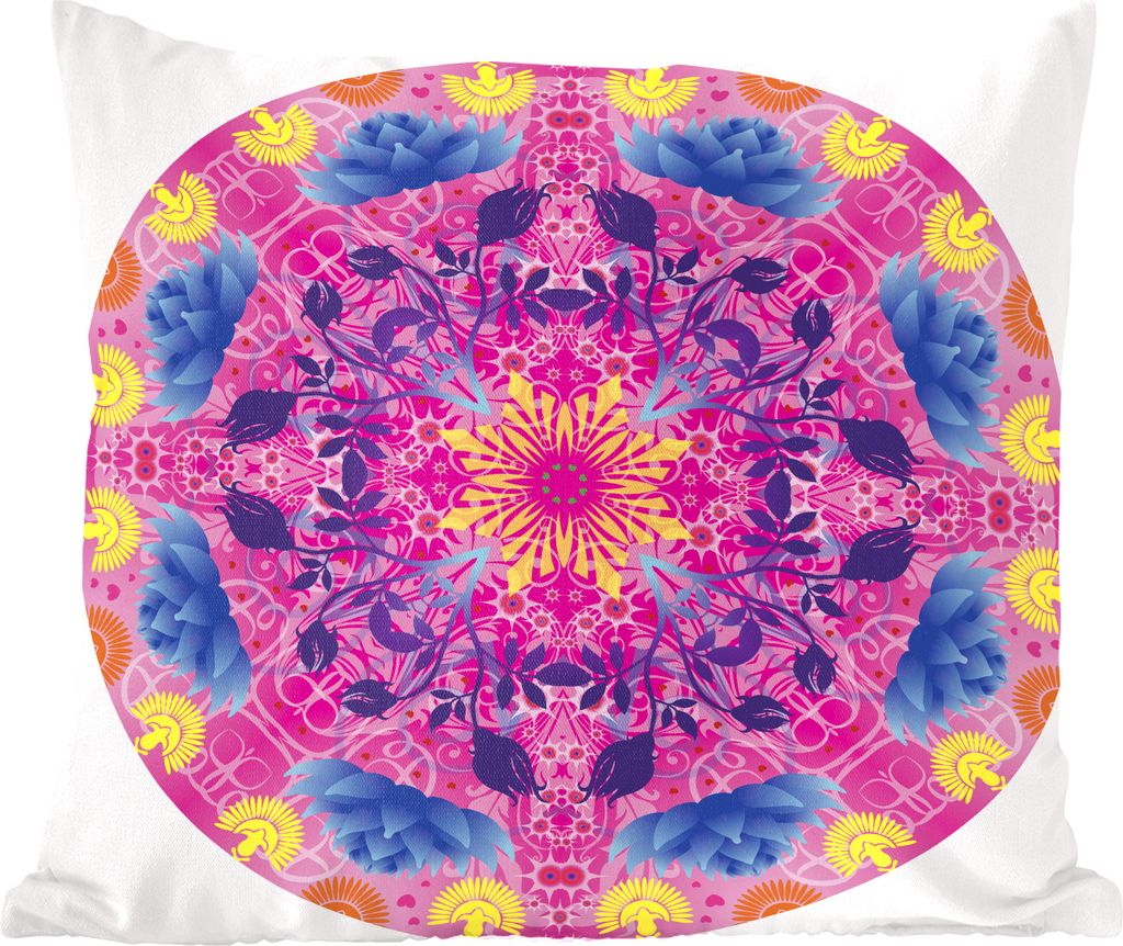 MuchoWow Zierkissen Sofakissen Wohnzimmer Dekokissen 50x50 cm Mandala bunt - Komfort - Sofakissen