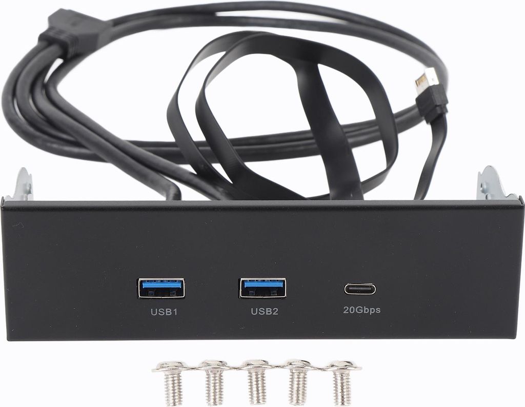 USB-Frontplatte Hub GEN2x2 USB A TYPE C 3 Ports 5,25 Zoll 19 Pin 20Gbps Optisches Laufwerk Erweiterungsplatte für PC Computer