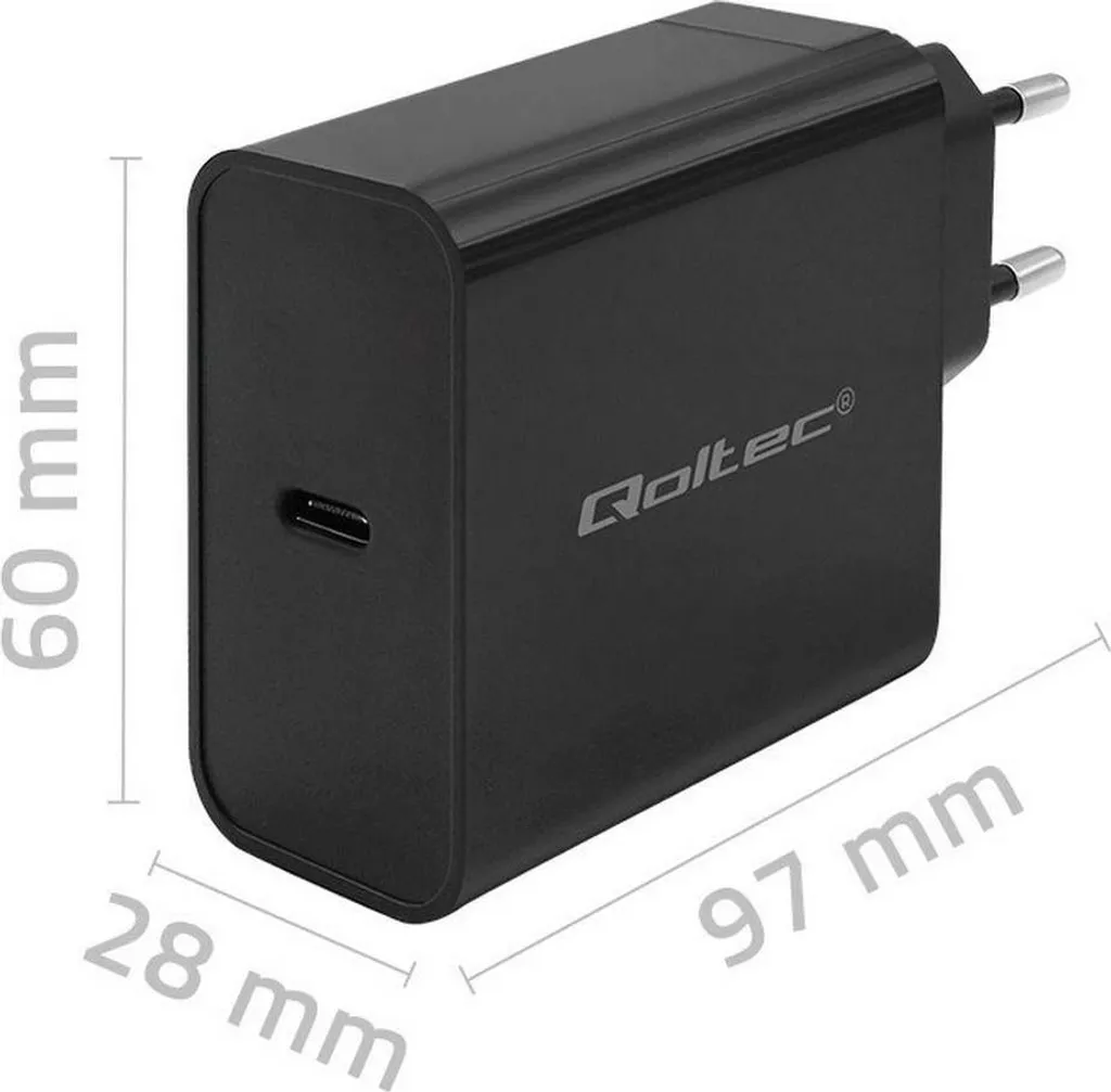 Chargeur Qoltec Super Quick PD 65W USB-C Noir pour PC et Smartphone - 6
