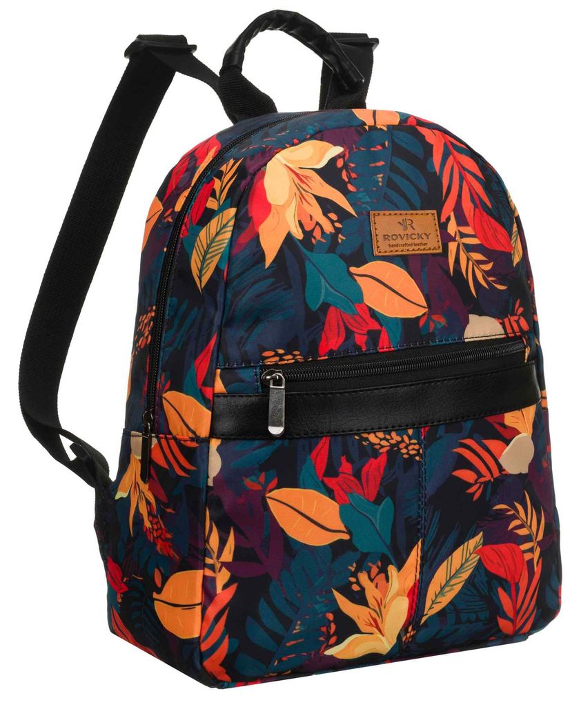 Damen Rucksack elegant sportlich mit Blumenmuster, 30x25x9 Produktbild 