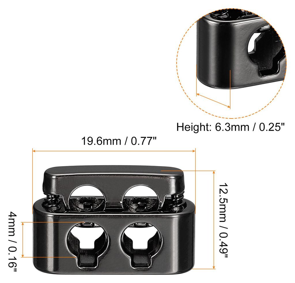 10 Stš¹ck Kordelstopper 2 Loch Metall, 6.3 mm Schnš¹rsenkel Spitze Kordelenden Schuhspitze fš¹r Kordeln, Band Klemme Jacke, Bekleidung, Rucks...