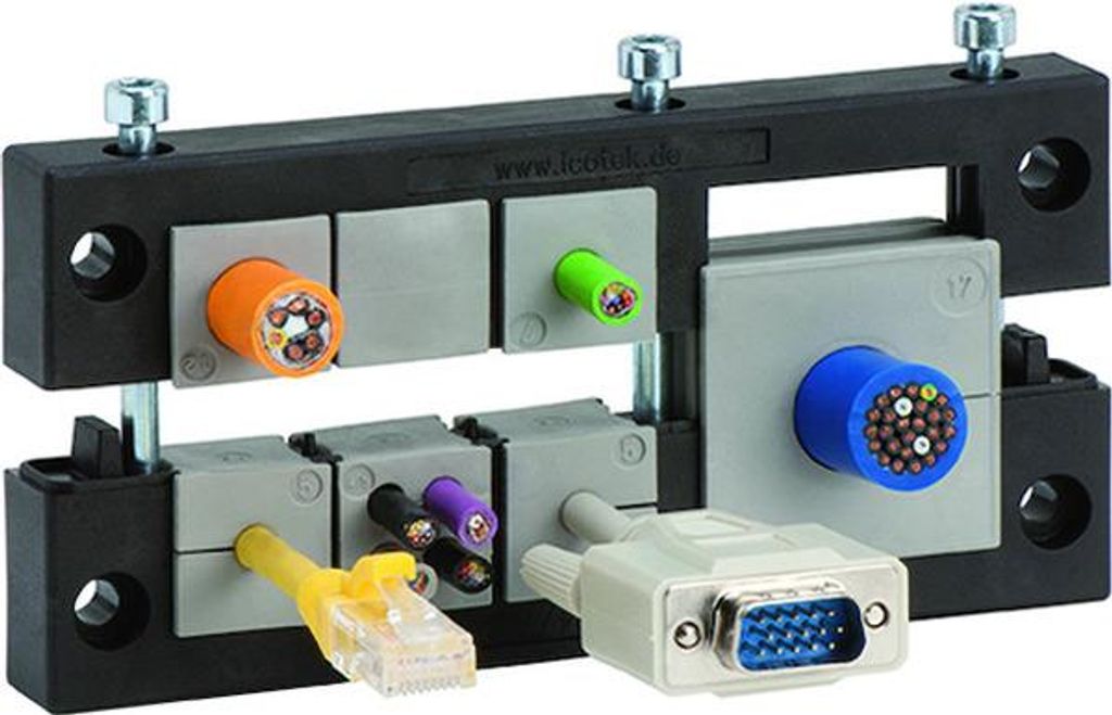 icotek Kabeleinführungsleiste KEL24/10 für Kabeltüllen 10x klein Montageausschnitt 112,0mm x 36,0mm - 1 Stück