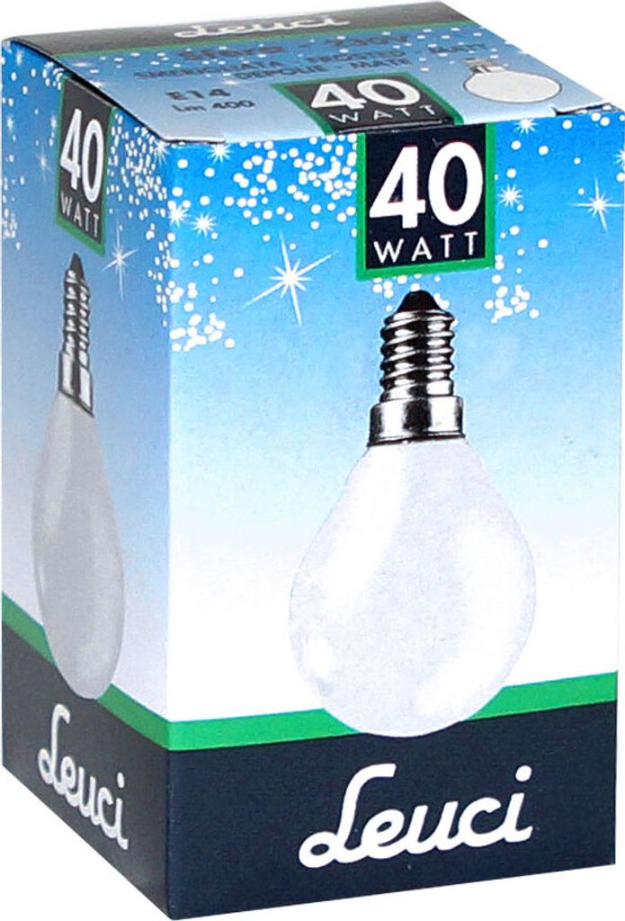 Leuci Lustre Frost. E14 GlÃ1/4hlampe, Tropfenform, matt, Produktbild 