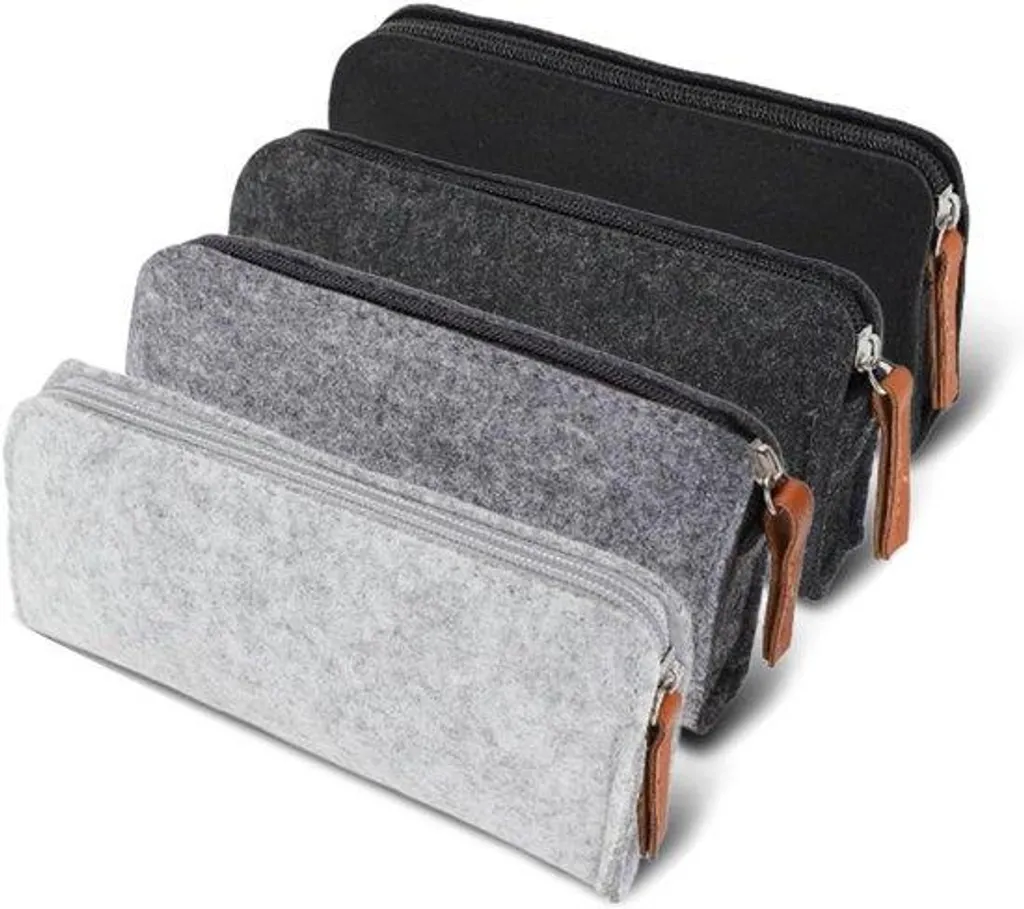 Lot de 4 trousses noires à fermeture éclair grand format multifonction