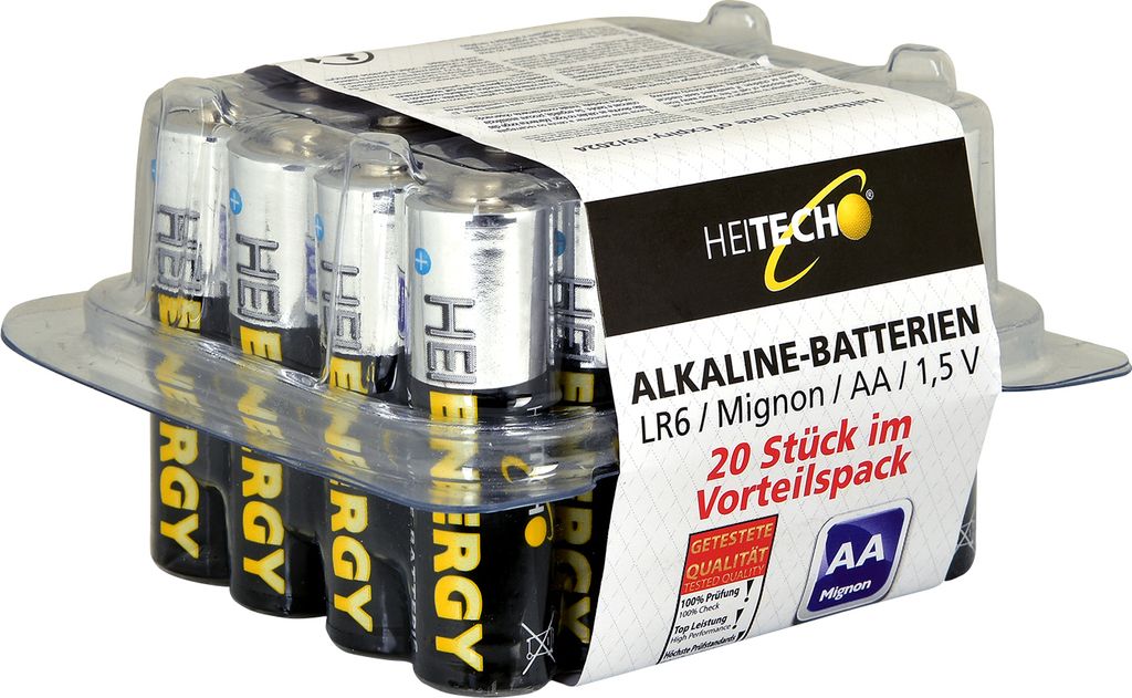 20er Pack Vorratsbox Alkaline Batterien Mignon AA LR6