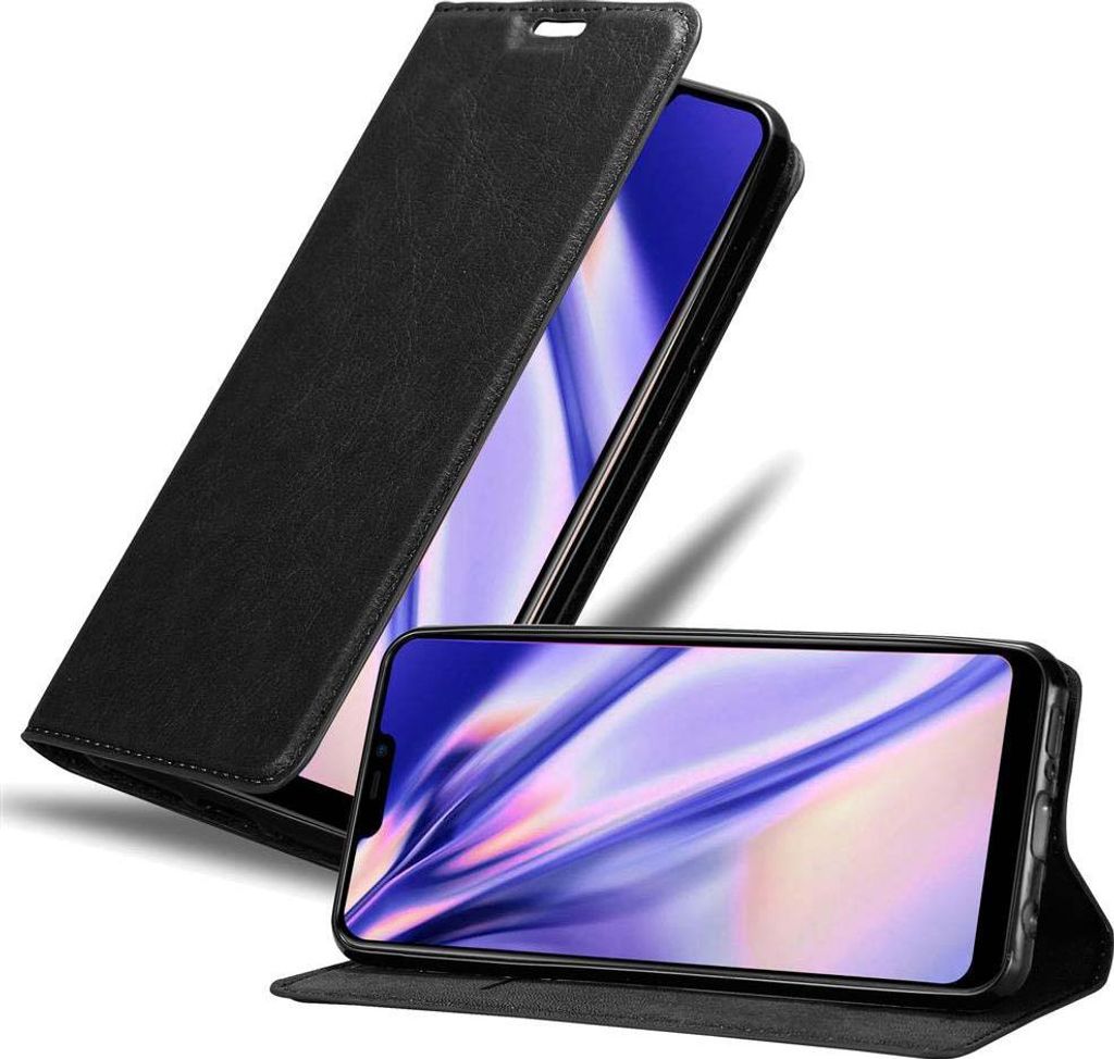 Cadorabo Hülle für Vivo Y81i Schutz Hülle in Schwarz Handyhülle Etui Case Cover Magnetverschluss