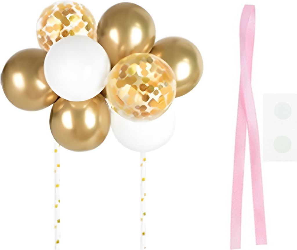 10 Stück 4 Zoll große Luftballons, Kuchenaufsatz „Happy Birthday“, Mini-Kugeln, Kuchenaufsatz, DIY-Backdekoration für Jahrestag, Geburtstags...
